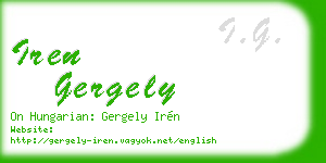 iren gergely business card