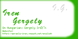 iren gergely business card